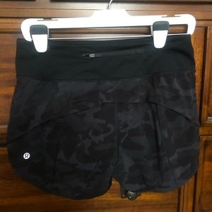 Camo Lululemon Speed Up Short Long 4”